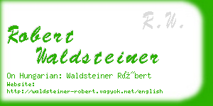 robert waldsteiner business card